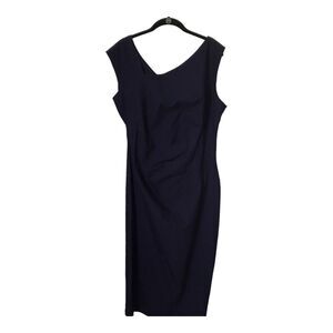 MUXXN Womens Dress Size 2XL Black Sleeveless V-Neck Knee Length Pencil Sheath